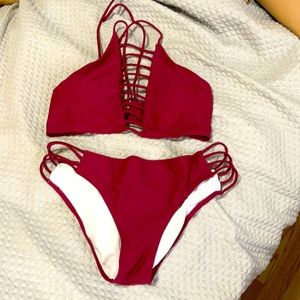 Burgundy two piece